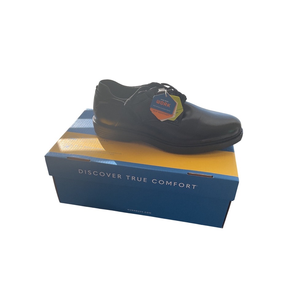 Nunn‎ Bush Wade Work PT OX Mens Black Slip Resistant Memory Foam Shoes 8M